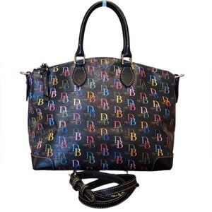 Dooney & Bourke DB75 Rainbow Zipper Dome Satchel Excellent Condition